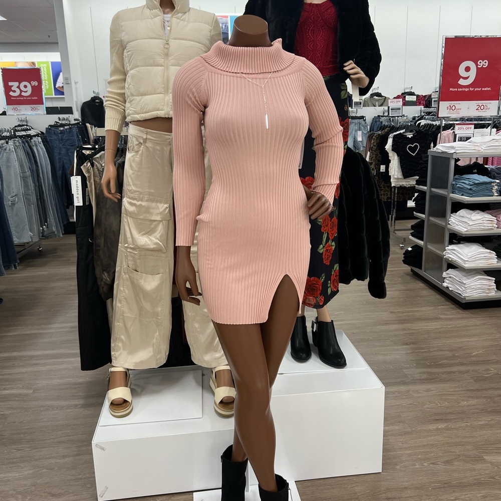Madden Girl Lavender Ribbed Sweater Dress